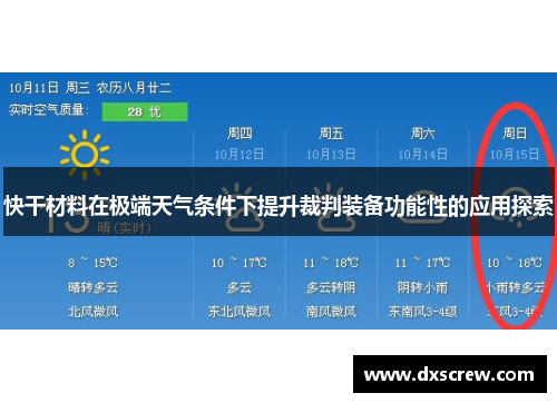 快干材料在极端天气条件下提升裁判装备功能性的应用探索